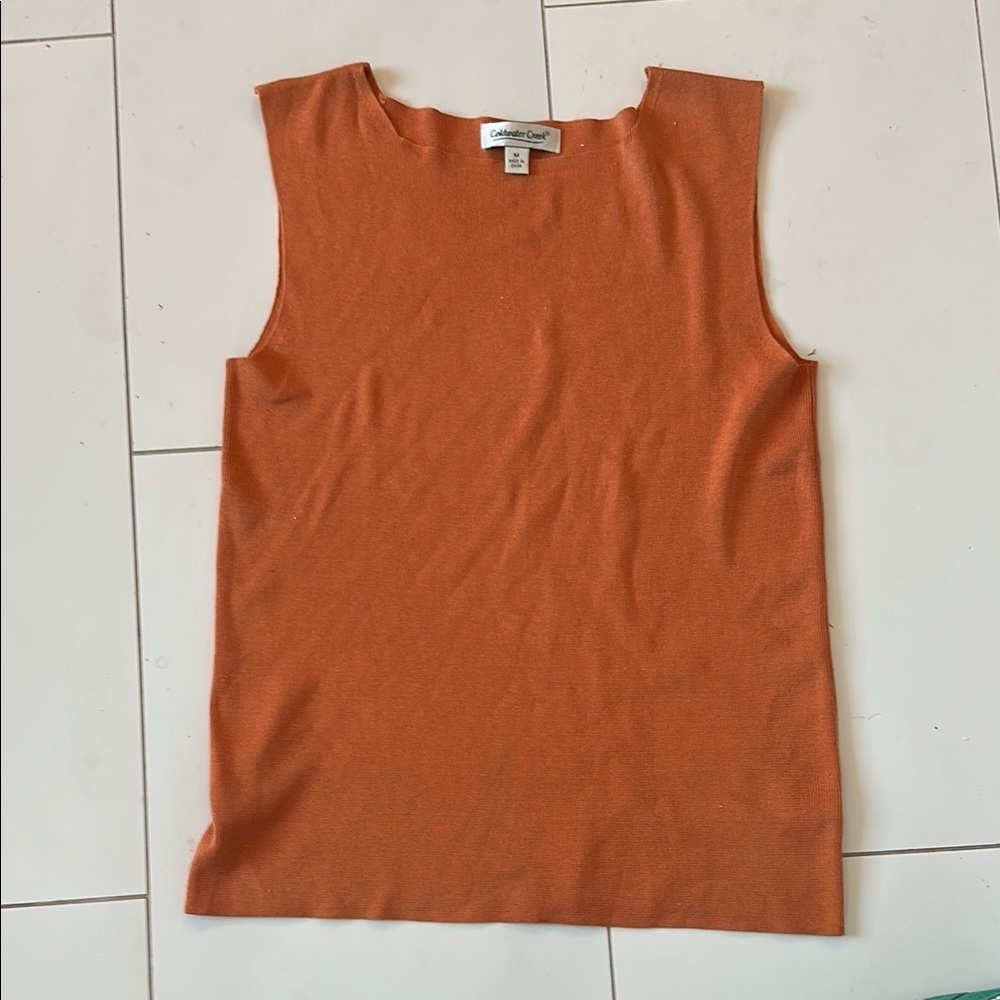 Cold water creek Women's Burnt Orange Tank Top am silk